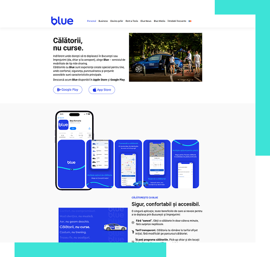 Blue  Page Website Mobile