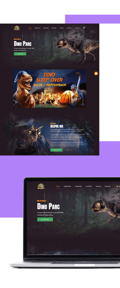 dinoparc Page Website Desktop